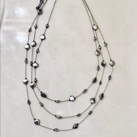 Silver 3 Strand Necklace - Picture 1 of 2